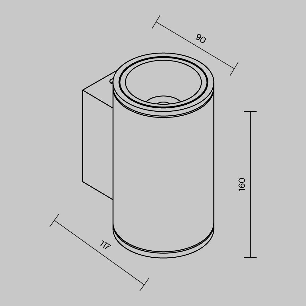 Настенный светильник (бра) Outdoor O303WL-L10GF3K