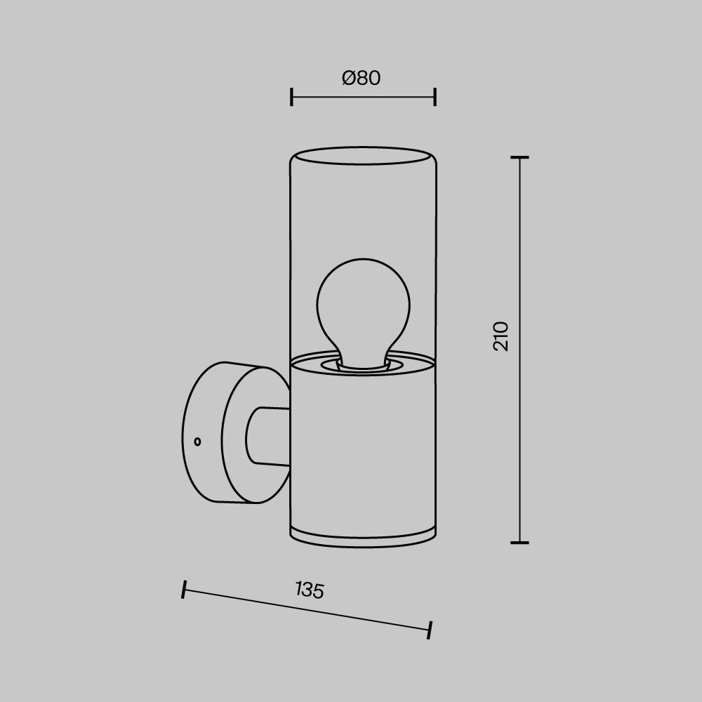 Настенный светильник (бра) Outdoor O432WL-01GF