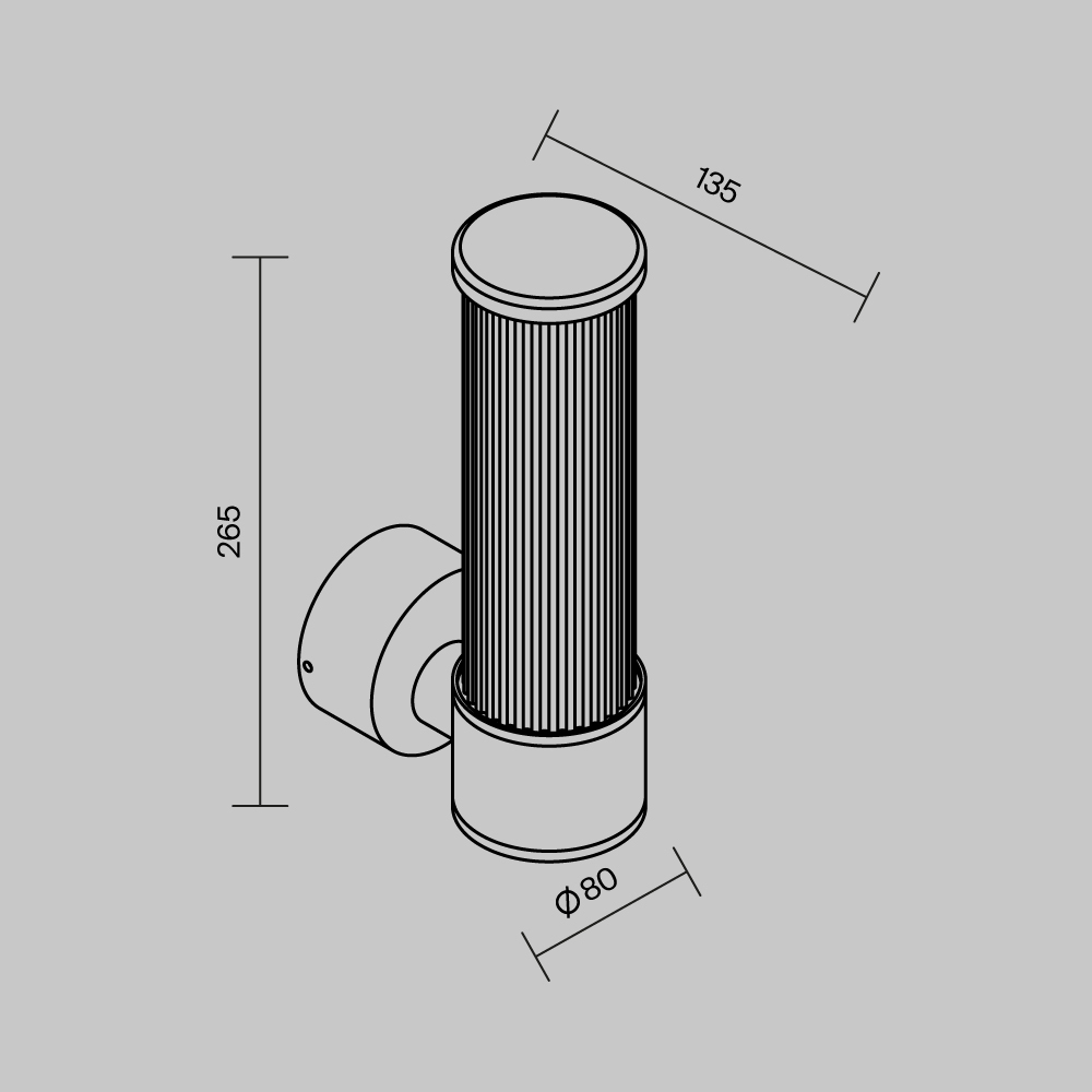 Настенный светильник (бра) Outdoor O593WL-L8B3K