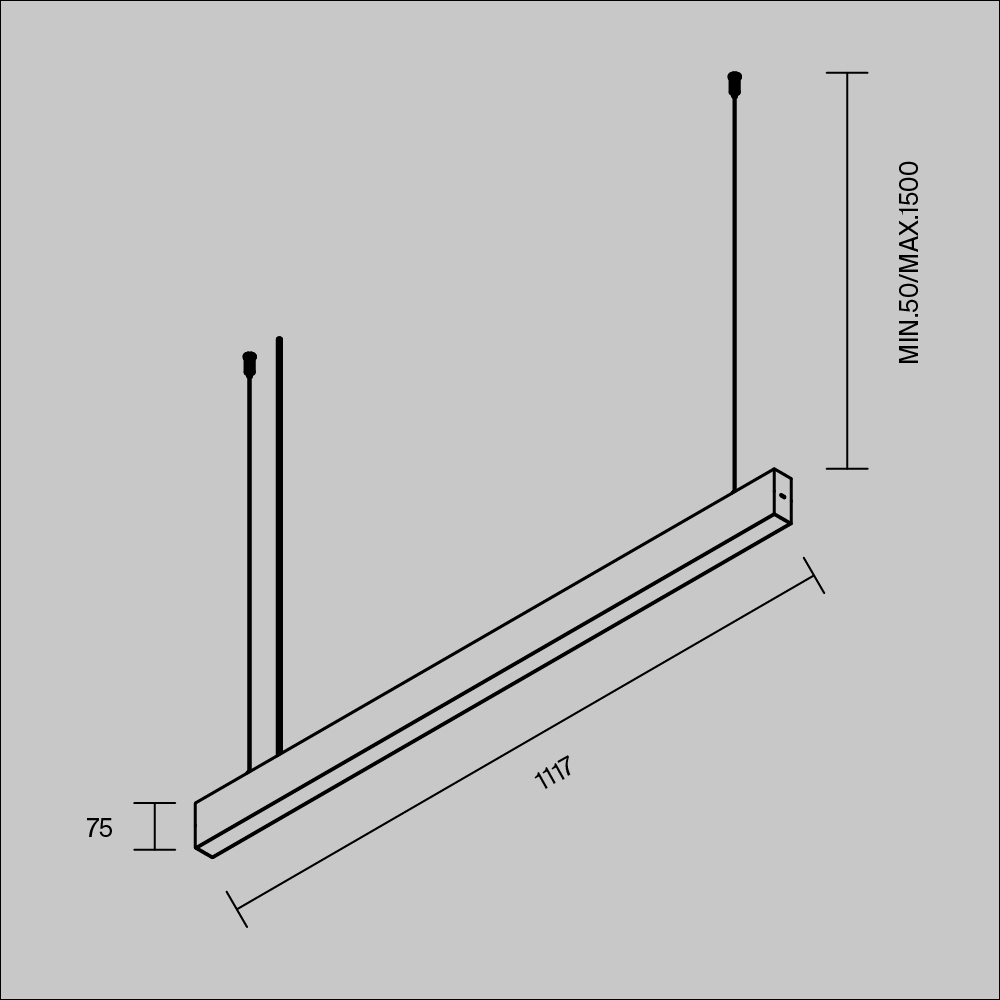 Подвесной светильник Technical P070PL-2.7-3-4K-B