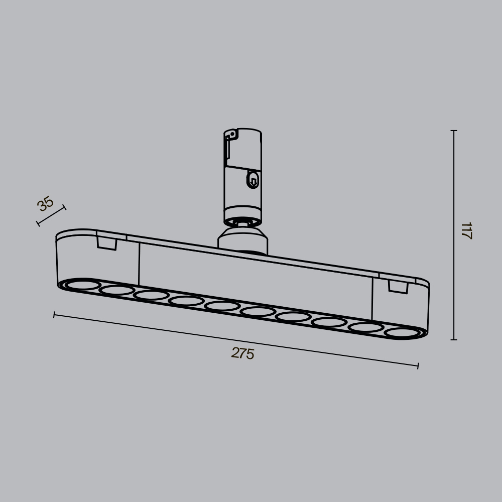 Трековый светильник Technical TR203-1-10W3K-S-B